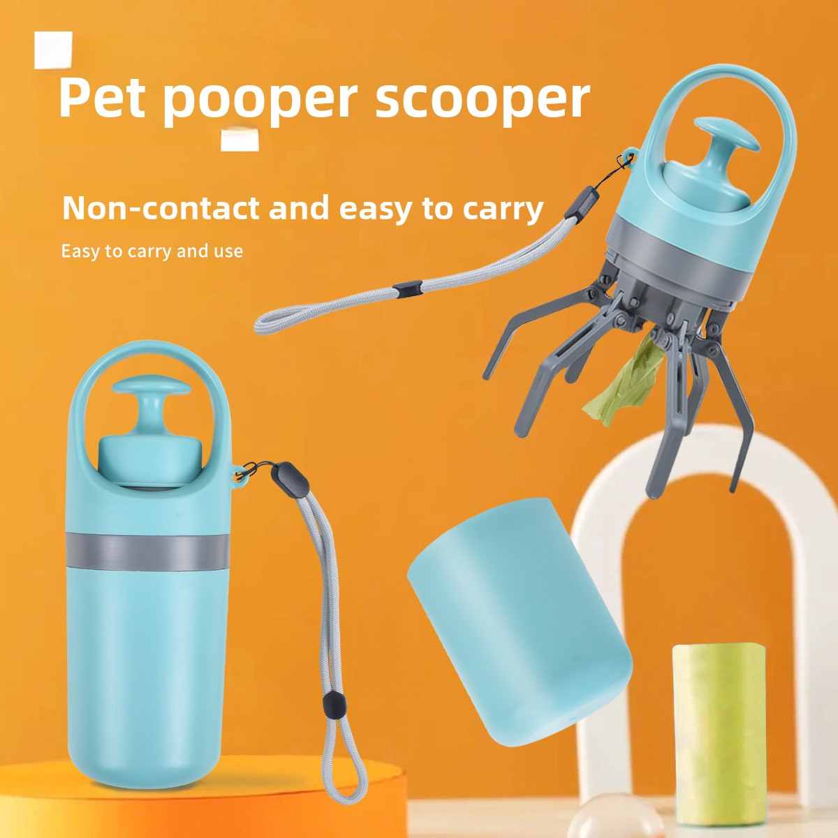 Six-pronged dog feces scooper