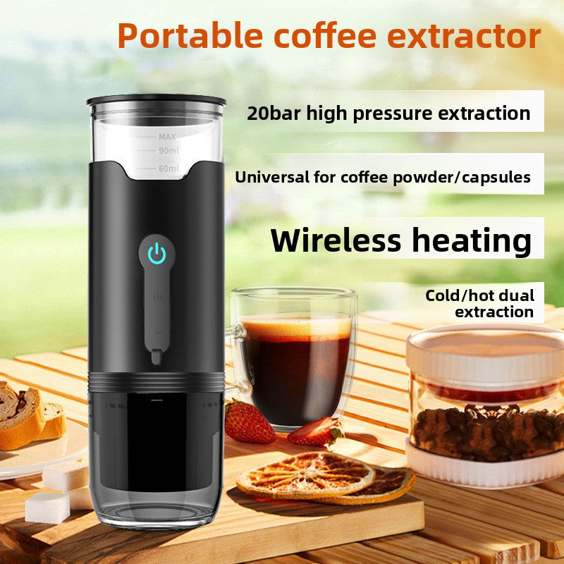 Portable Capsule Coffee Machine with Heating Function
