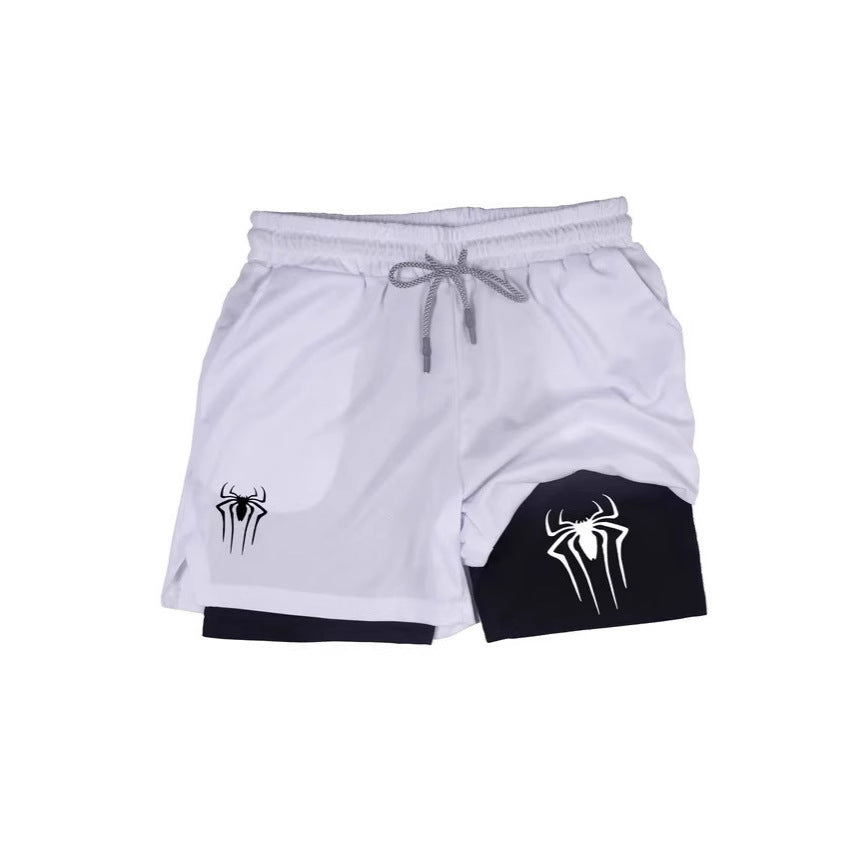 Men's Spider Print Compression Sports Shorts