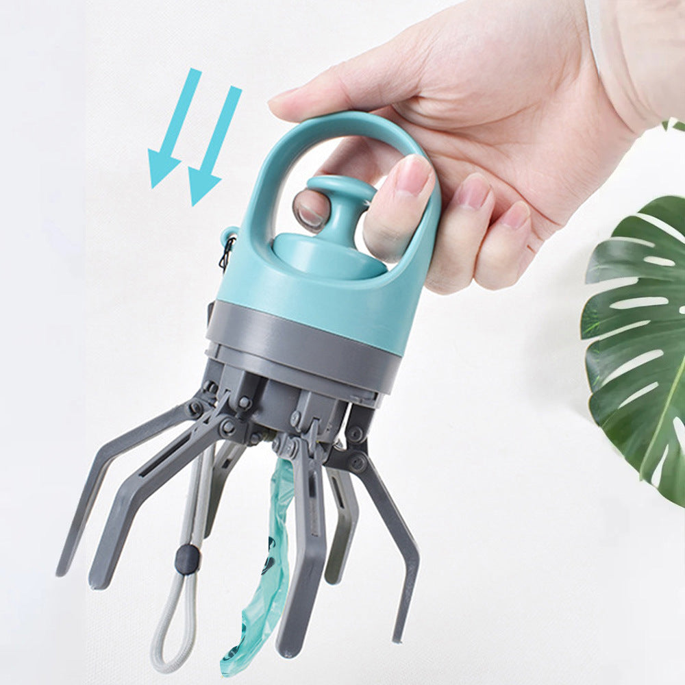Six-pronged dog feces scooper