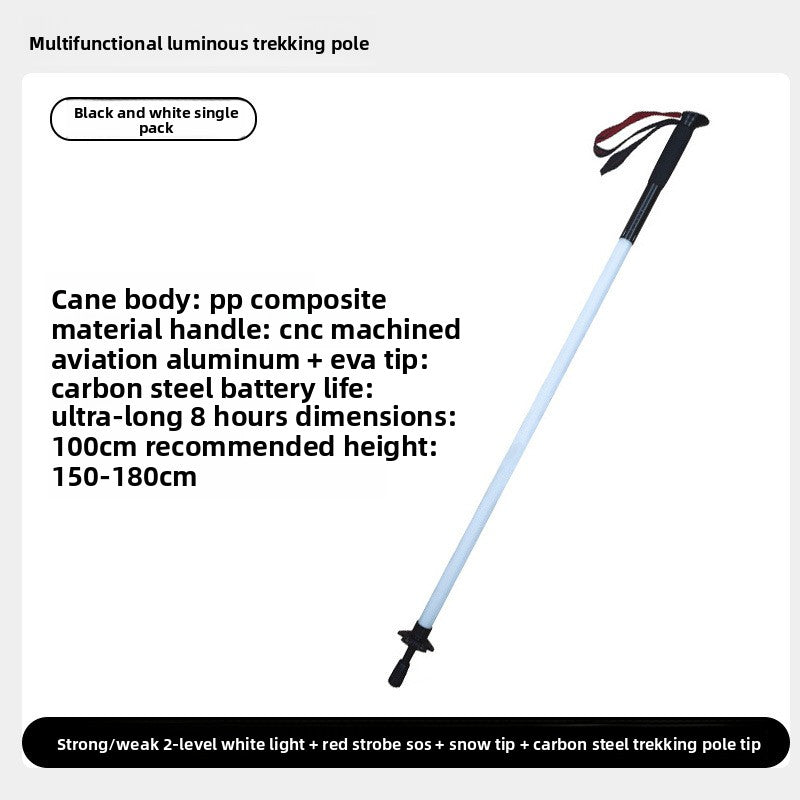 Multifunctional Luminous Trekking Pole with Snow Basket